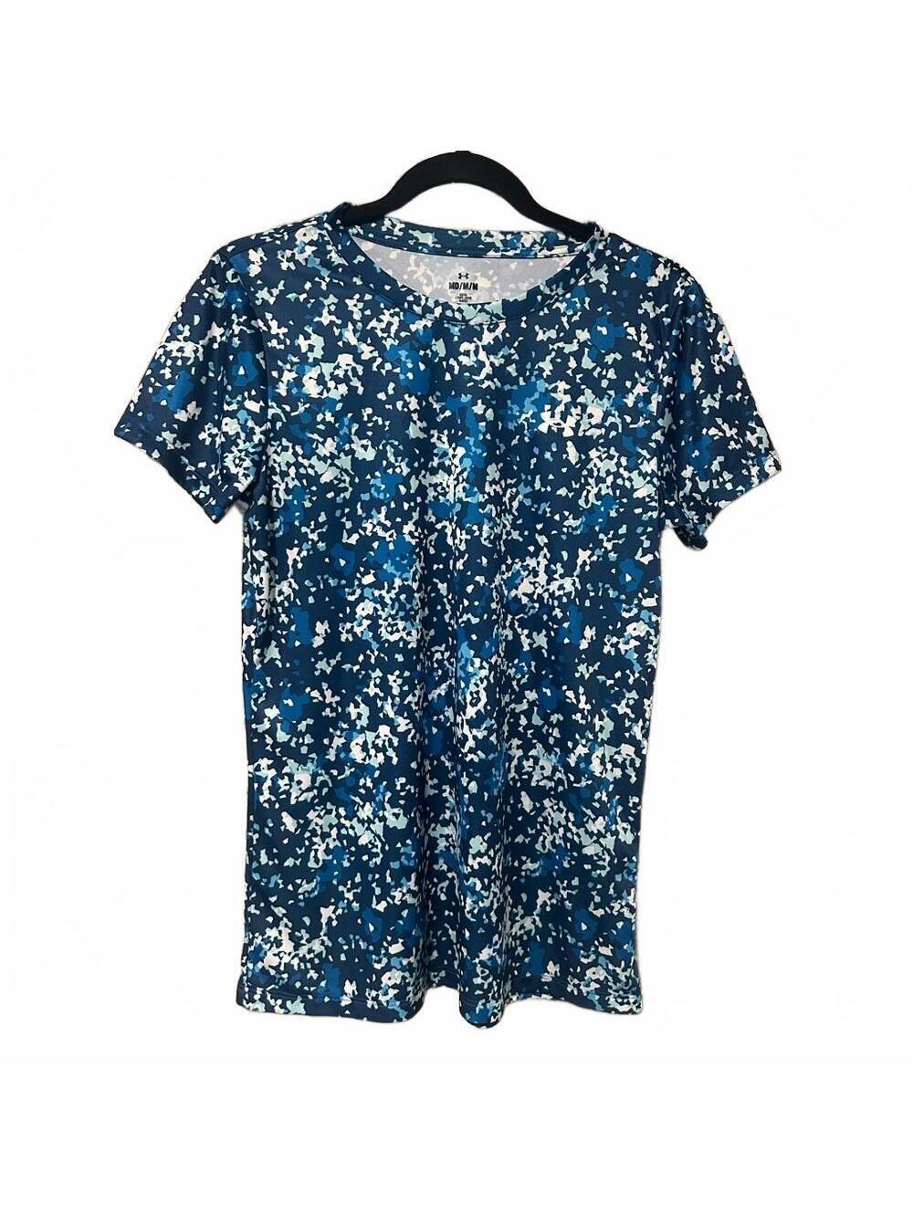 Under Armour Navy and White Patterned Short Sleeve active top